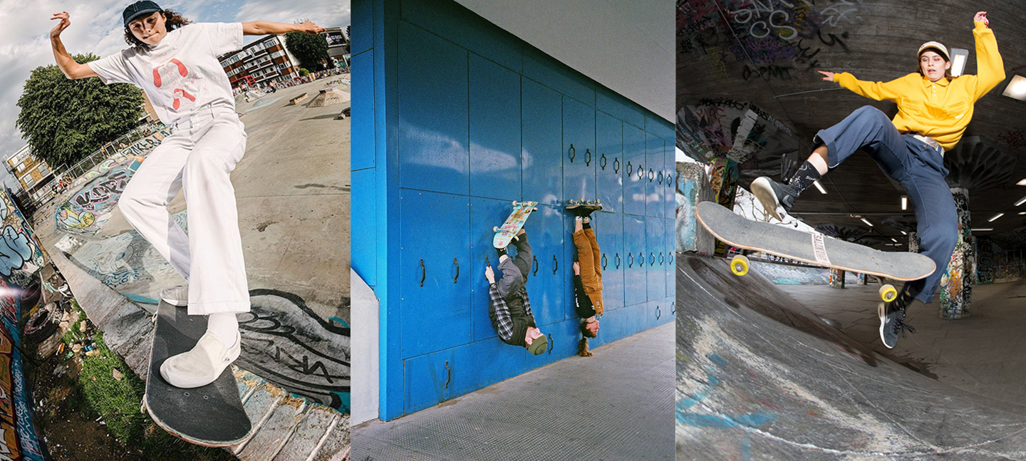 Helena Long, photo by Rich West, Stockwell Upside Down, photo by David 'Dog' Vivaldini, Barbican, October 2015 Aimee Gillingwater, No Comply, photo by Jenna Selby, Southbank, 2018